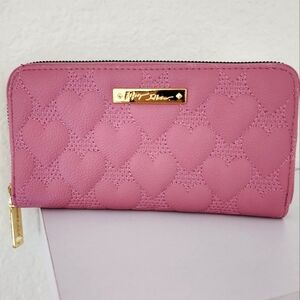 Betsy Johnson Pink Heart Pattern Wallet